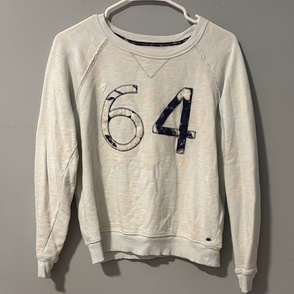 American Eagle Outfitters Retro Acid Wash Raglan Sweatshirt Blue Medium